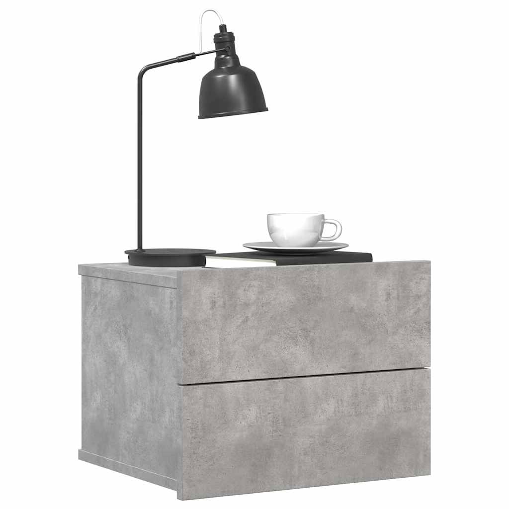 Nachttische 2 Stk. Betongrau 40x30x30 cm Holzwerkstoff